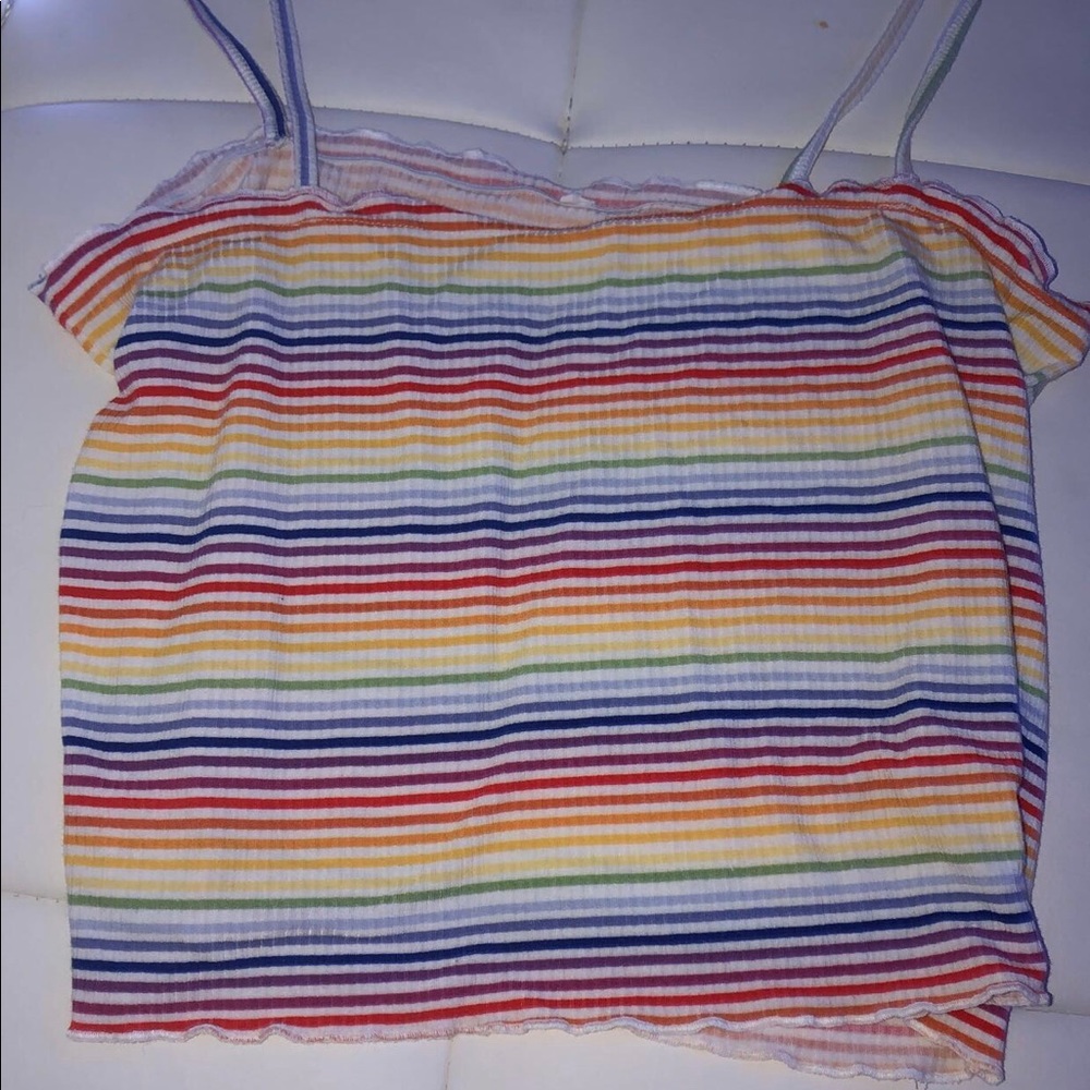 rainbow pacsun cropped tank top